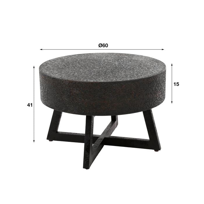 Dimehouse Ronde Salontafel Caro Acaciahout Ø60 Cm Zwart