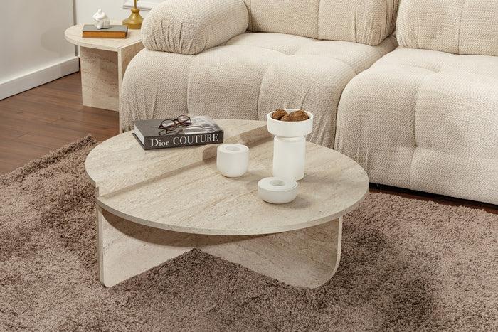 Dimehouse Ronde Salontafel Marmerlook Melamine 85 Cm Orin