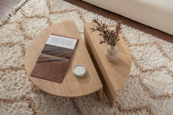 Dimehouse Ronde Salontafel Naturel 85 Cm Melamine Orin