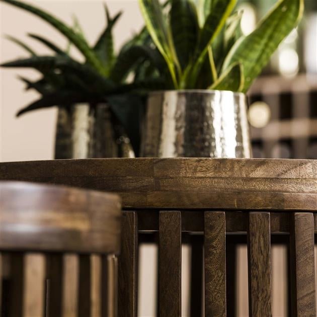 Dimehouse Ronde Salontafel Set Van 2 Tory Mangohout Ø65-Ø50 Cm