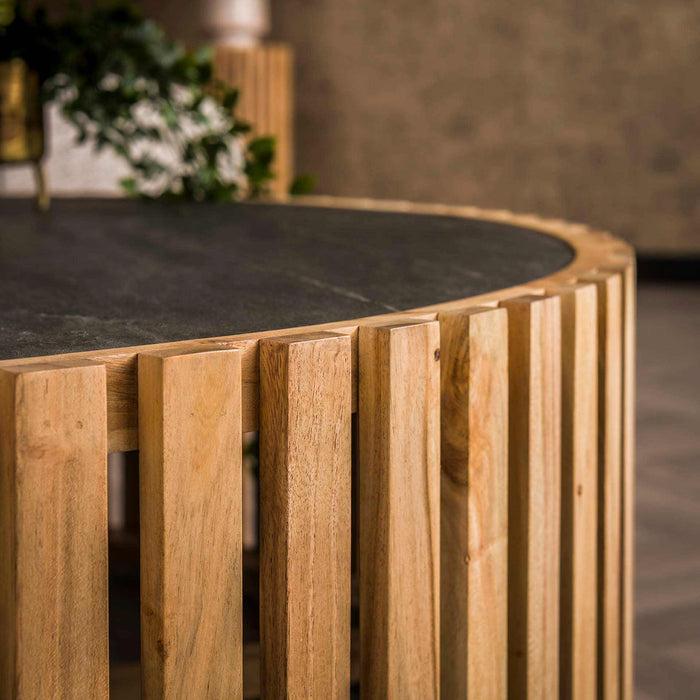Dimehouse Ronde Salontafel Taylor Leisteen Acaciahout 120 Cm