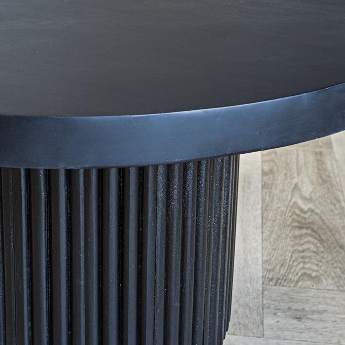 Dimehouse Ronde Salontafel Zwart Elora Mangohout Met Gouden Detail Ø60 Cm