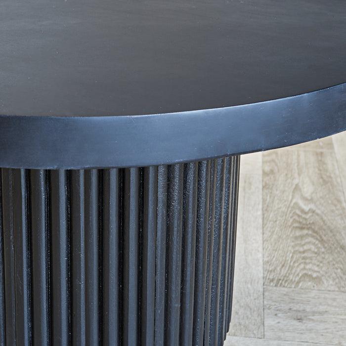 Dimehouse Ronde Salontafel Zwart Elora Mangohout Met Gouden Detail Ø80 Cm