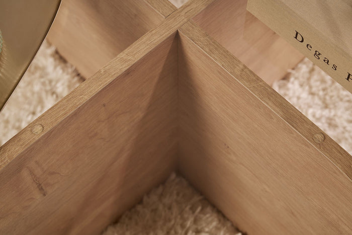 Dimehouse Salontafel Aris Rond 75 Cm Glas - Melamine Eikenhout