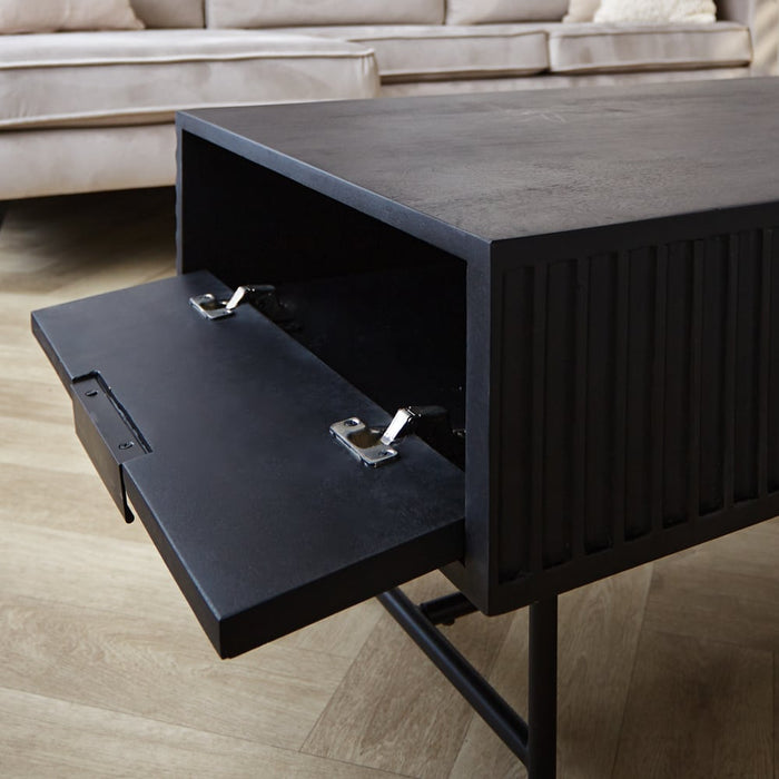 Dimehouse Salontafel Met Opbergruimte Jonas Space Zwart Mangohout 120x60 Cm