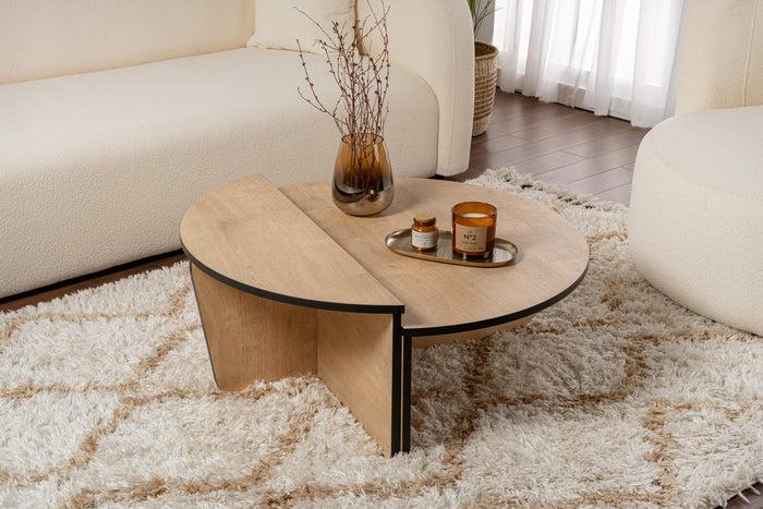 Dimehouse Salontafel Rond 85 Cm Naturel Eikenlook Melamine Orin