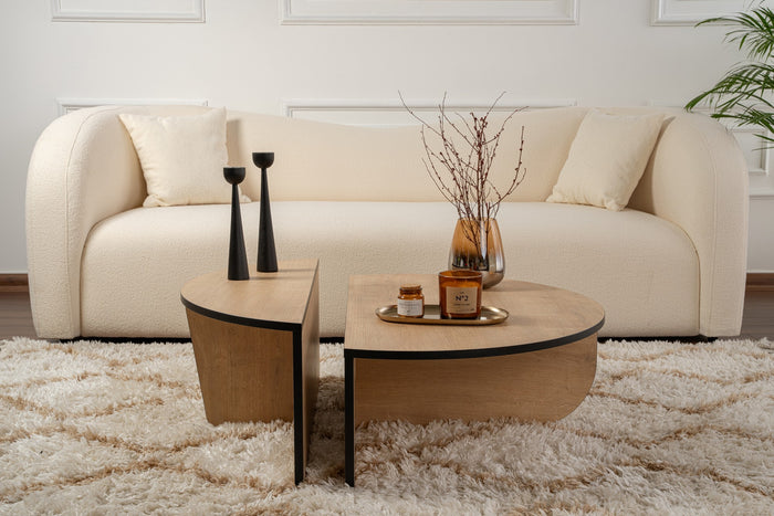 Dimehouse Salontafel Rond 85 Cm Naturel Eikenlook Melamine Orin