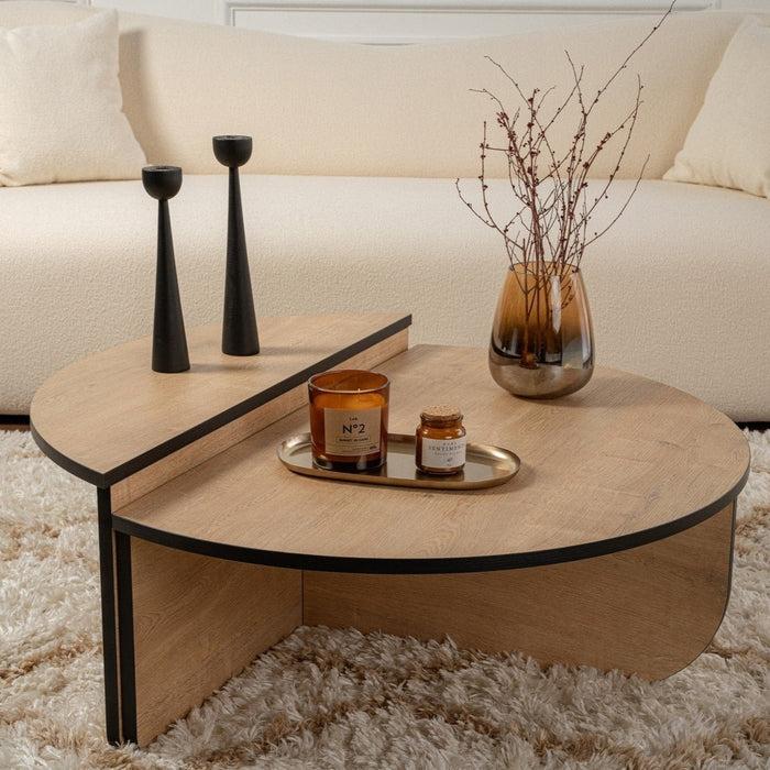 dimehouse Salontafel Rond 85 cm Naturel Eikenlook Melamine Orin