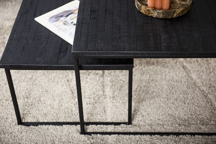Dimehouse Salontafel Set Van 2 Menthe Zwart Recycled Teak