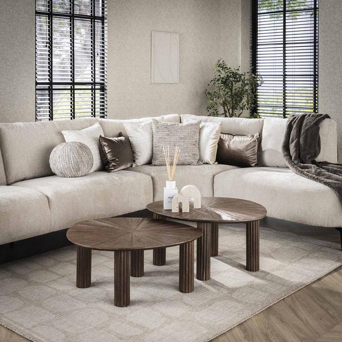 Dimehouse Salontafel Set Van 2 Myla Driehoekig Teakhout Bruin