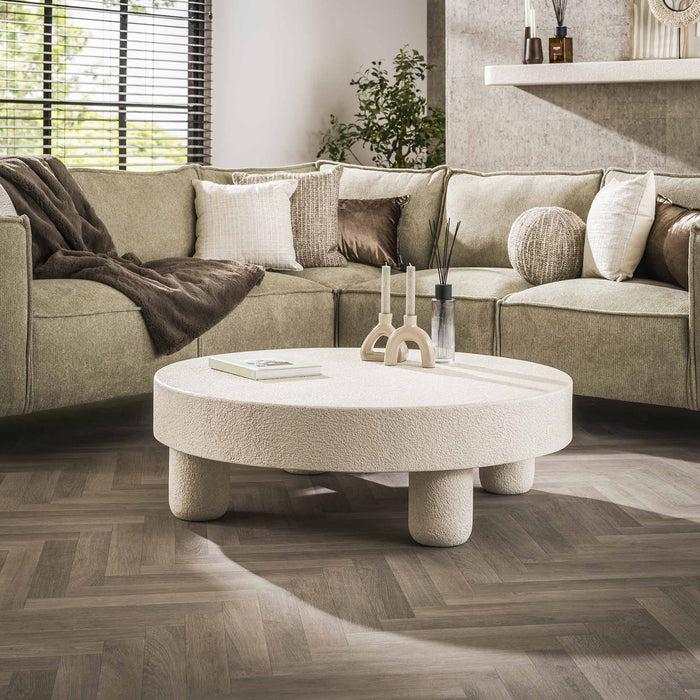 dimehouse Salontafel Sinan Ø110 cm wit Marmer composiet