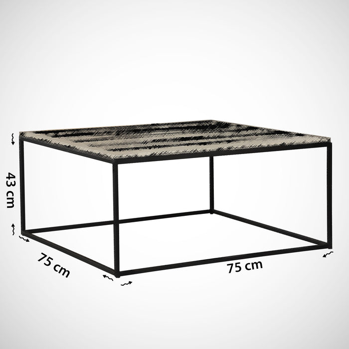 Dimehouse Salontafel Vierkant 75x75 Cm Pola - Zwart Marmerlook Melamine