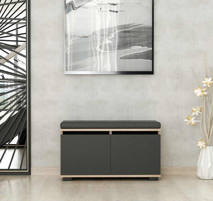 Dimehouse Schoenenkast Drago Walnoot Zwart Melamine 80x42x35 Cm