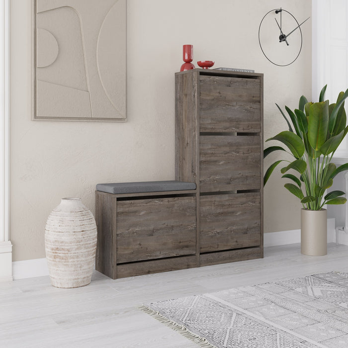 dimehouse Schoenenkast Dude Donkerbruin Melamine 105x118 5x26 cm