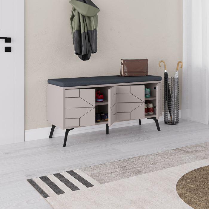 Dimehouse Schoenenkast Dune Bench Mokka Melamine 107x55x35 Cm