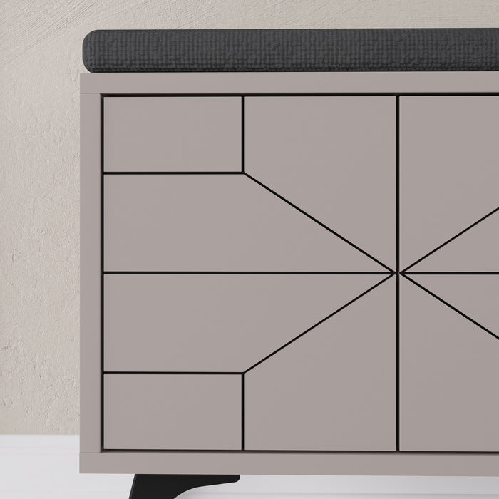 Dimehouse Schoenenkast Dune Bench Mokka Melamine 107x55x35 Cm