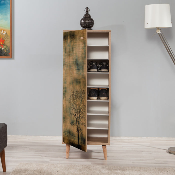 Dimehouse Schoenenkast Filinta Sonoma Eik Boom Melamine 50x135x38 Cm