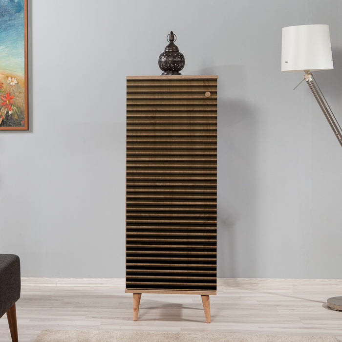 Dimehouse Schoenenkast Filinta Sonoma Eik Gestreept Melamine 50x135x38 Cm