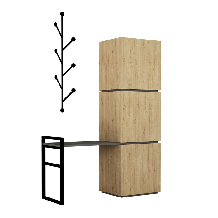 Dimehouse Schoenenkast Mello Eik Antraciet Melamine 109x149x39 Cm