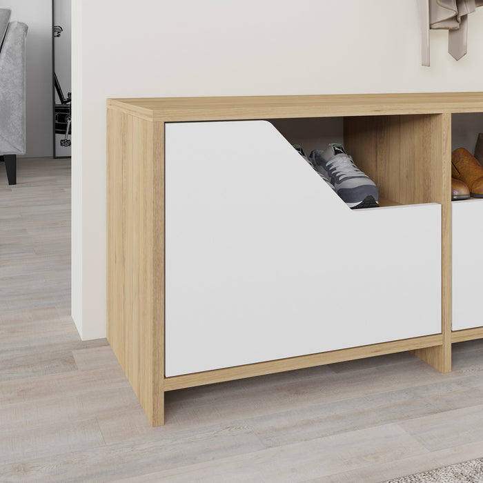 Dimehouse Schoenenkast Nexus Eik Wit Melamine 105x47x37 Cm