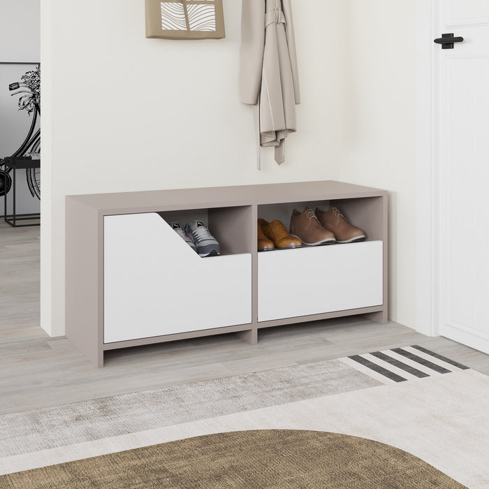 Dimehouse Schoenenkast Nexus Mokka Wit Melamine 105x47x37 Cm