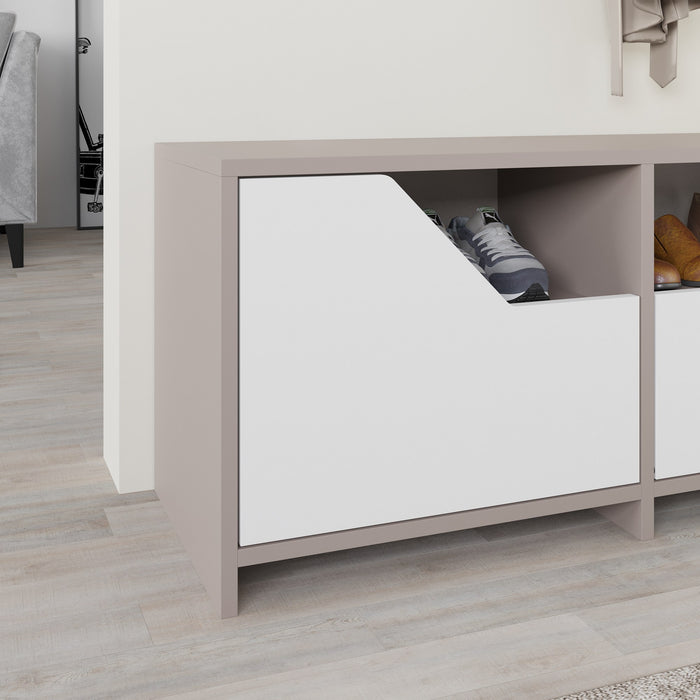 Dimehouse Schoenenkast Nexus Mokka Wit Melamine 105x47x37 Cm
