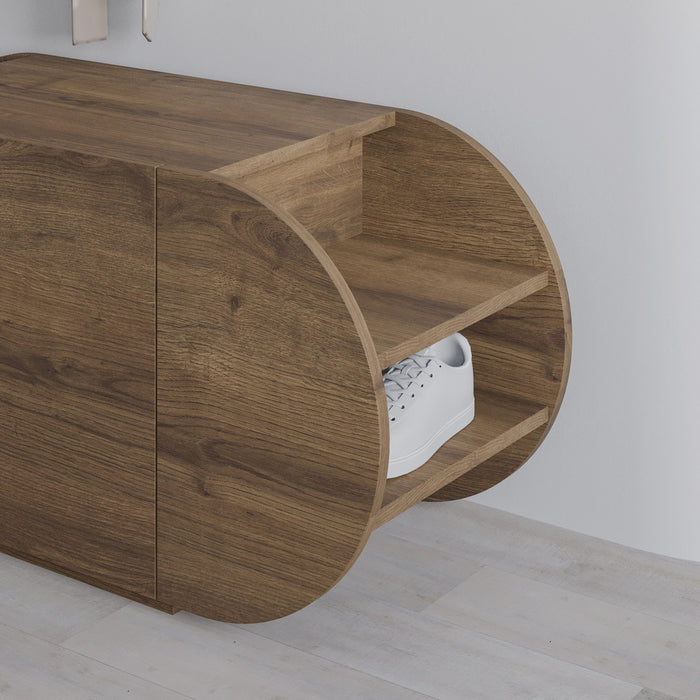 Dimehouse Schoenenkast Pozy Shoe Bench Naturel Melamine 110x50x40 4 Cm