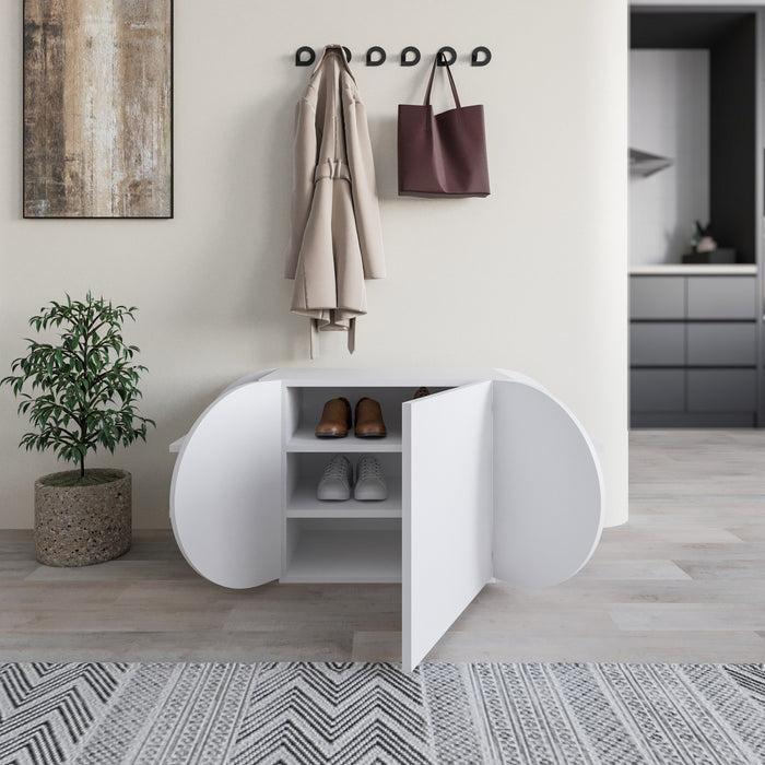 Dimehouse Schoenenkast Pozy Shoe Bench Wit Melamine 110x50x40 4 Cm