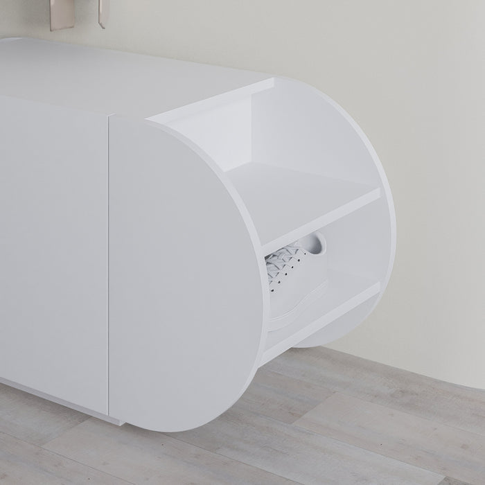 Dimehouse Schoenenkast Pozy Shoe Bench Wit Melamine 110x50x40 4 Cm