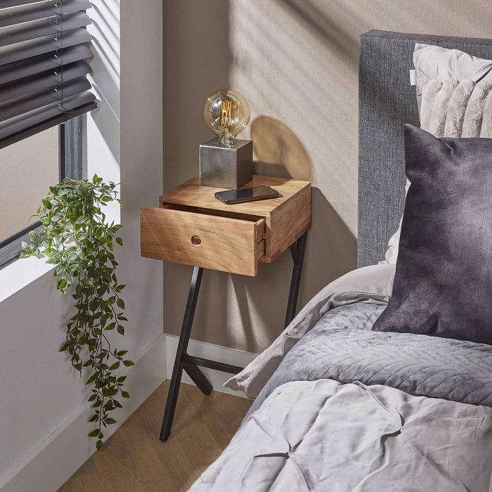 Dimehouse Smal Nachtkastje Lennard Acaciahout 1 Lade