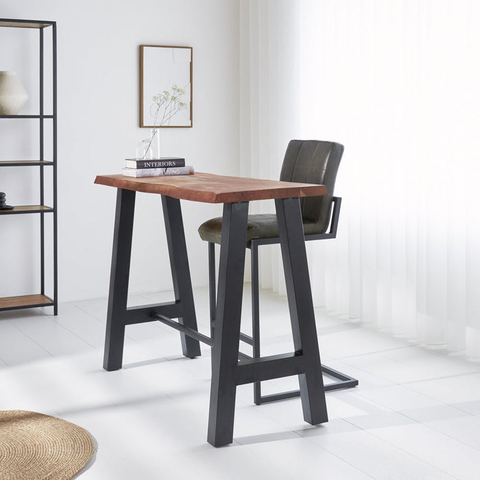 Dimehouse Smalle Industriële Boomstam Bartafel Quinty Mangohout 150x50 Cm