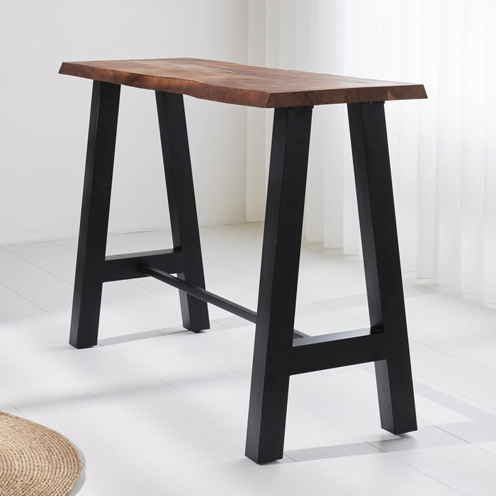 Dimehouse Smalle Industriële Boomstam Bartafel Quinty Mangohout 150x50 Cm