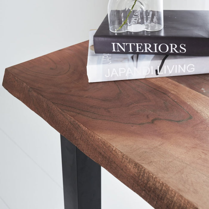 Dimehouse Smalle Industriële Boomstam Bartafel Quinty Mangohout 150x50 Cm