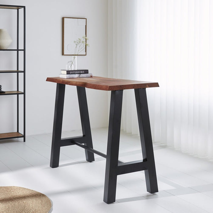 dimehouse Smalle Industriële Boomstam Bartafel Quinty Mangohout 150x50 cm