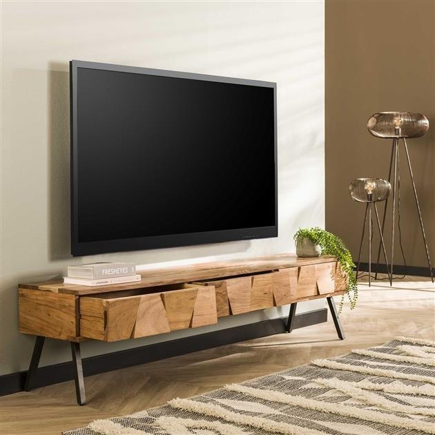 Dimehouse TV Meubel Alisa Acaciahout 180x40x45 Cm 3 Lades