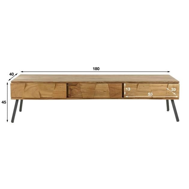 Dimehouse TV Meubel Alisa Acaciahout 180x40x45 Cm 3 Lades