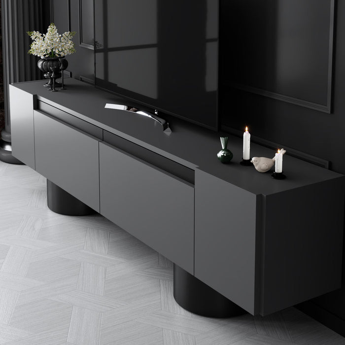 Dimehouse TV Meubel Antraciet Bohem 180x50x30 - Zwart Frame