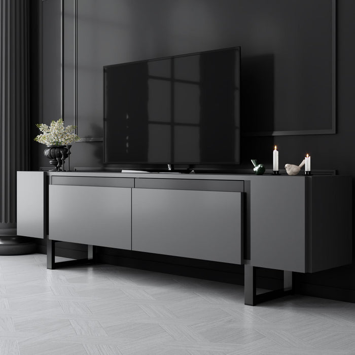 dimehouse TV Meubel Antraciet Yildiz 180x50x30 - Zwart Frame