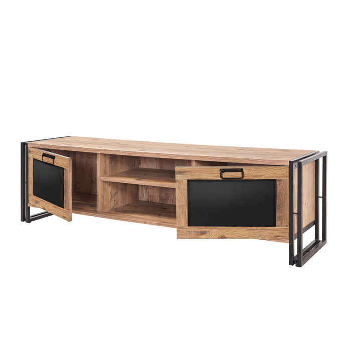 Dimehouse TV Meubel Arcas Atlantisch Dennenhout Zwart Melamine 180x50x45 Cm