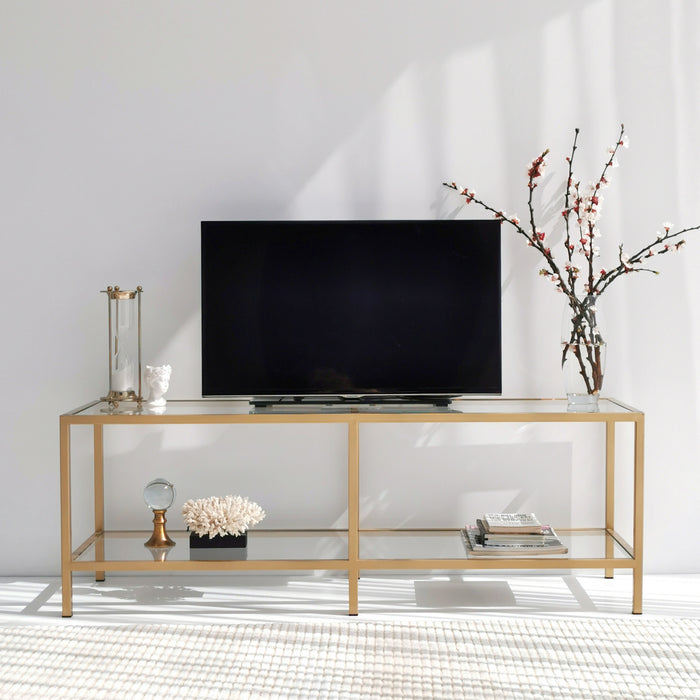 Dimehouse TV Meubel Basic Gold Goud Glas 130x45x40 Cm