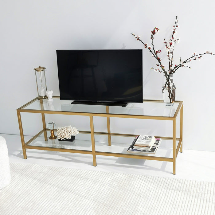 Dimehouse TV Meubel Basic Gold Goud Glas 130x45x40 Cm
