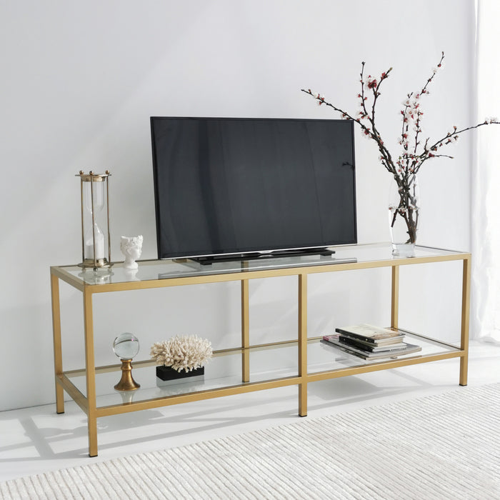 Dimehouse TV Meubel Basic Gold Goud Glas 130x45x40 Cm