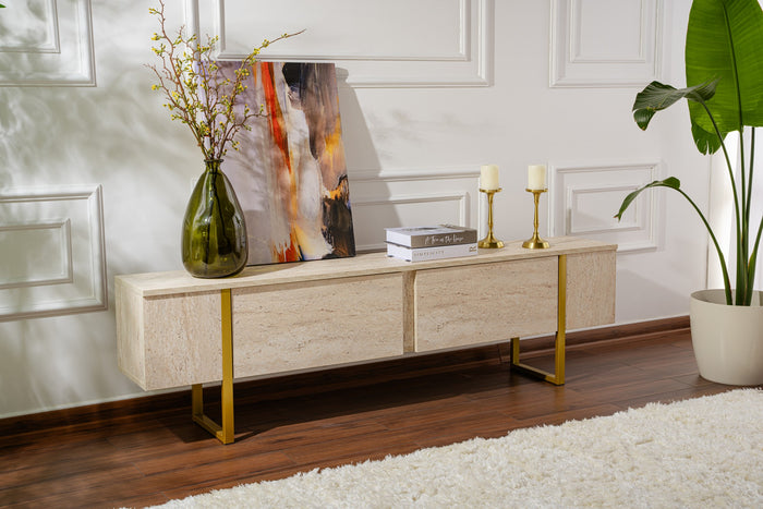 Dimehouse TV Meubel Beige Melamine Fouden Frame Blitz 50x180x29 5 Cm