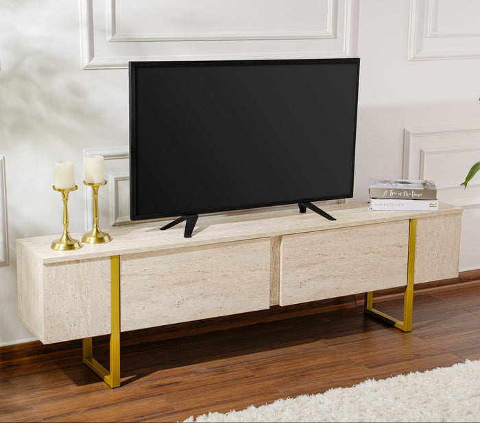 dimehouse TV Meubel Beige Melamine Fouden Frame Blitz 50x180x29 5 cm