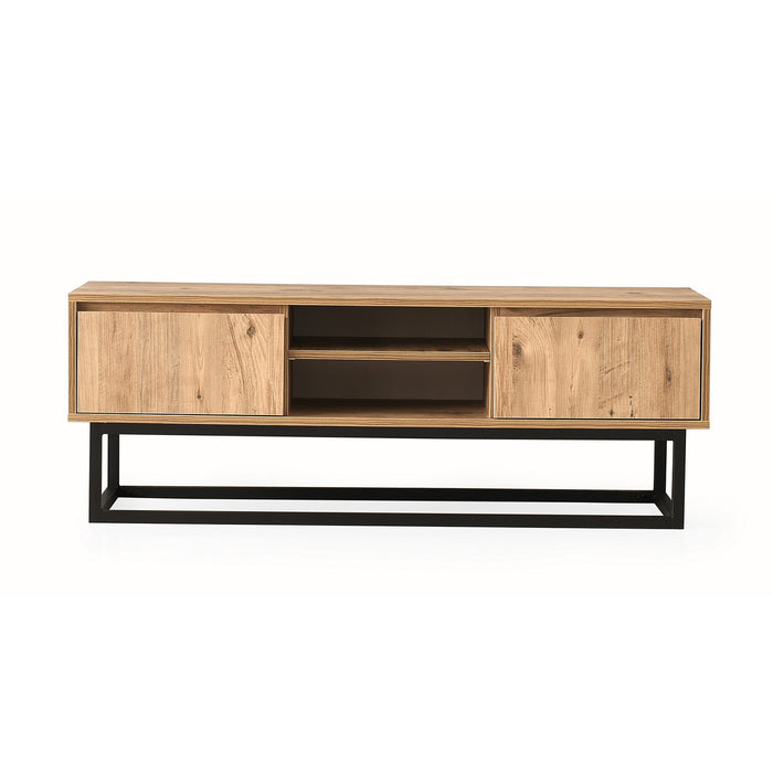 Dimehouse TV Meubel Belinda Zwart Dennenhout Melamine 180x50x40 Cm