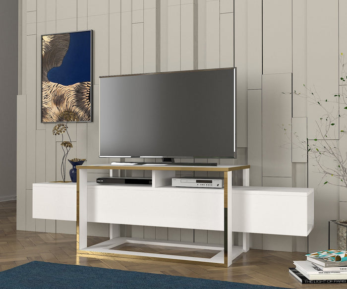 dimehouse TV Meubel Bianco Wit Goud Melamine 160x49 8x46 1 cm