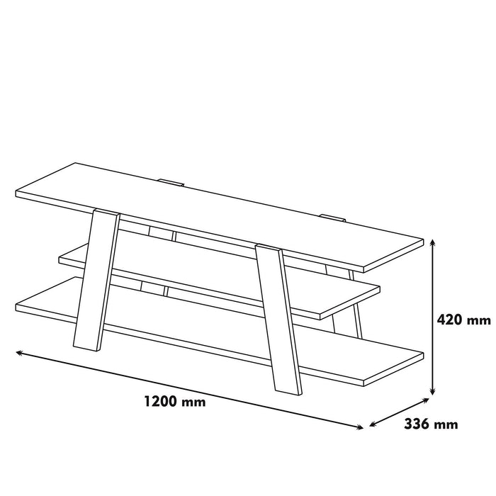 Dimehouse TV Meubel Flower Walnoot Wit Melamine 120x42x33 6 Cm