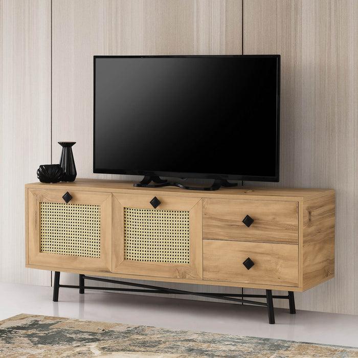 Dimehouse TV Meubel Hapsiyas Eik Zwart Melamine 140x60x40 Cm
