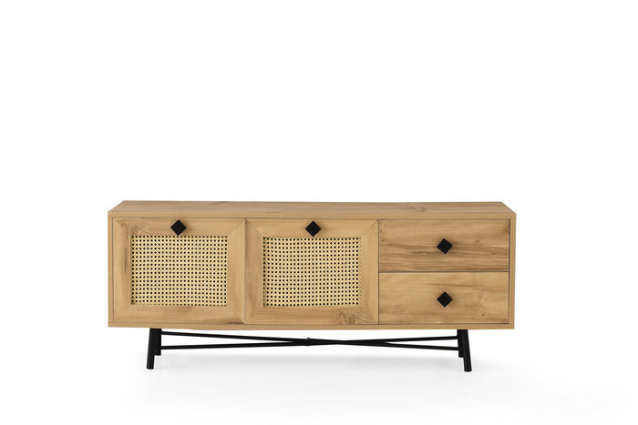 Dimehouse TV Meubel Hapsiyas Eik Zwart Melamine 140x60x40 Cm