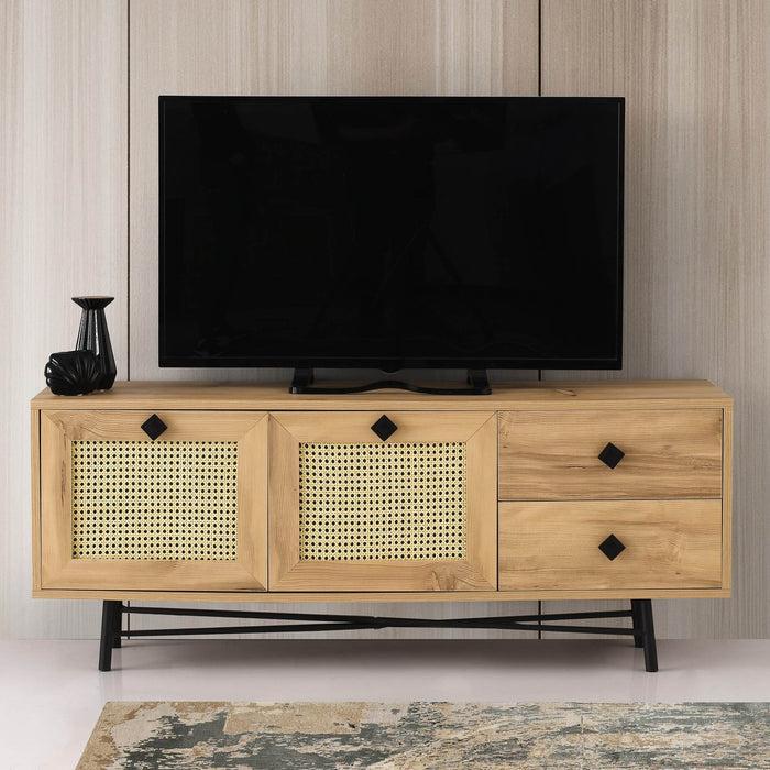 dimehouse TV Meubel Hapsiyas Eik Zwart Melamine 140x60x40 cm